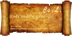 Császár Lili névjegykártya