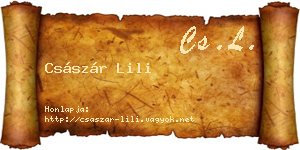 Császár Lili névjegykártya