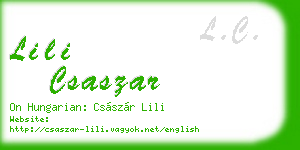 lili csaszar business card