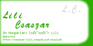 lili csaszar business card